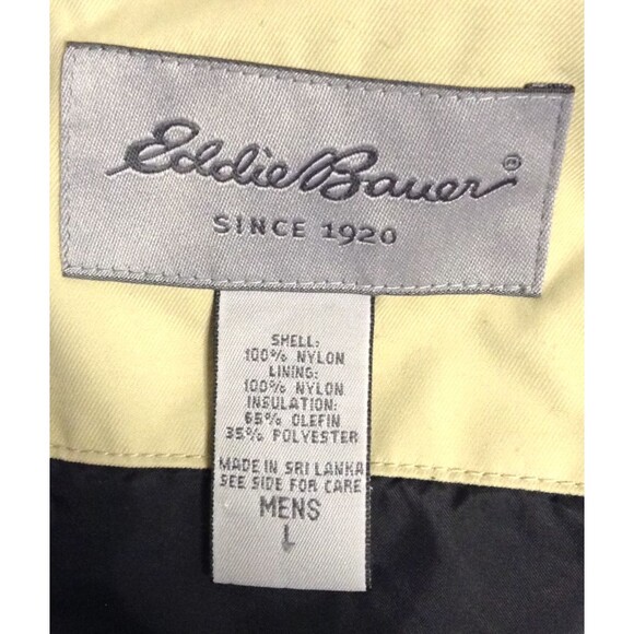 Eddie Bauer Weatheredge Jacket Men L Khaki Thinsulate Nylon Zip Cargo Barn Chore - Picture 8 of 9